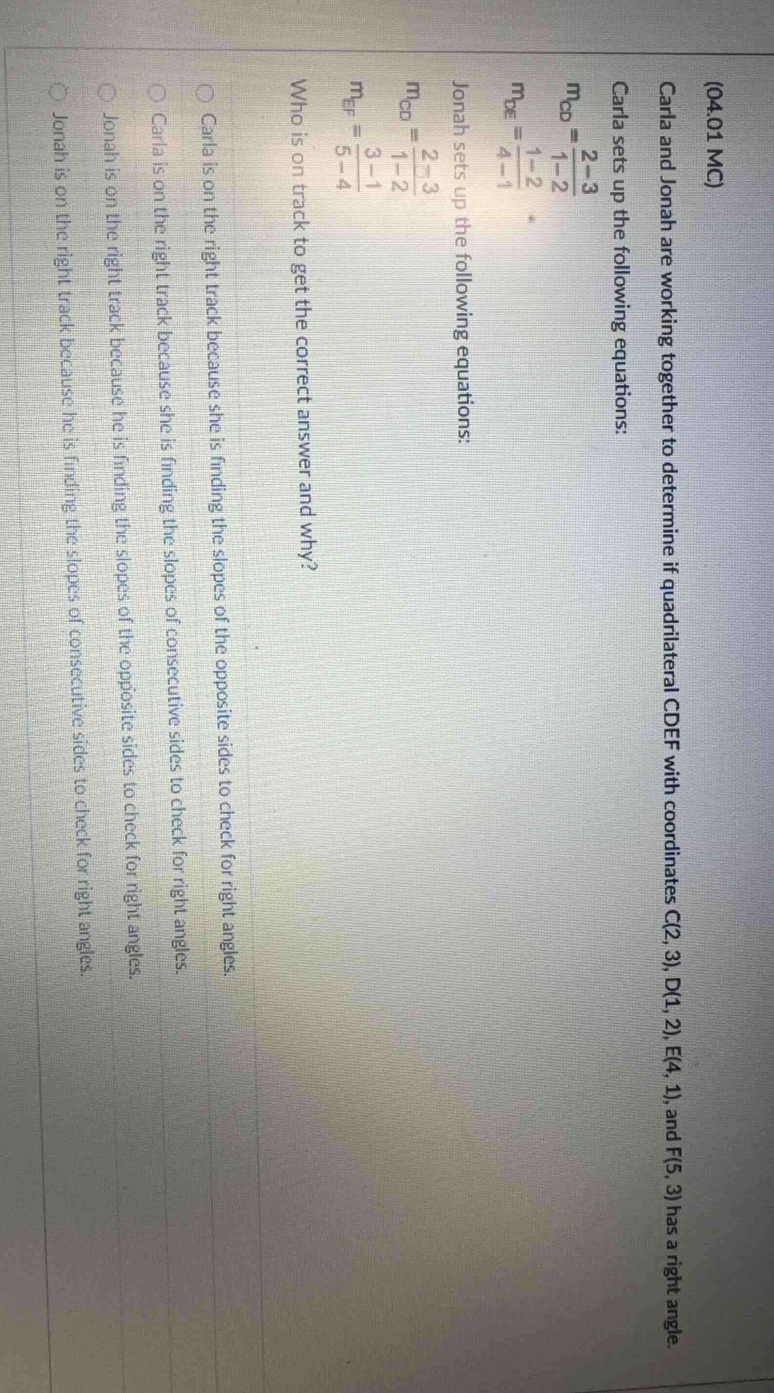 (04.01 mc) carla and jonah are working together to determine if quadril…