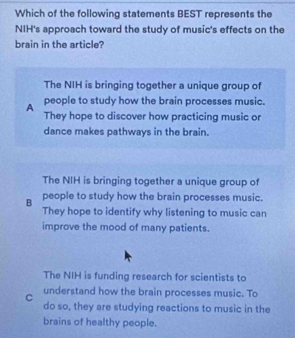 which of the following statements best represents the nihs approach tow…