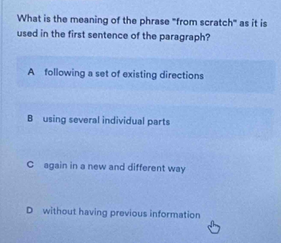 what is the meaning of the phrase \from scratch\ as it is used in the f…