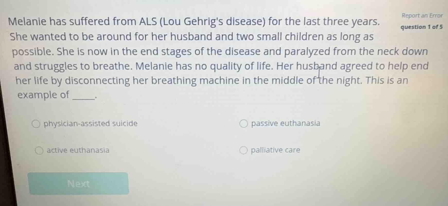 melanie has suffered from als (lou gehrigs disease) for the last three …