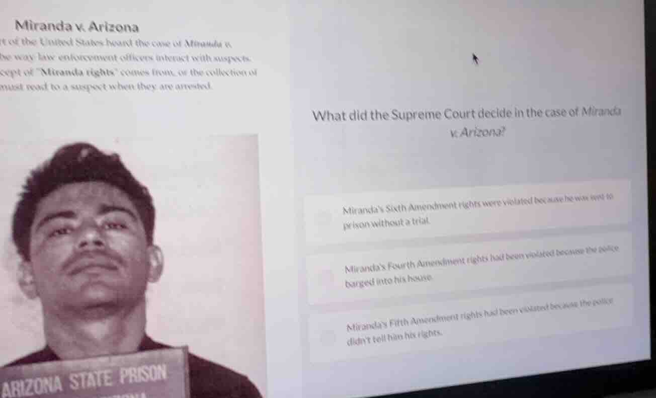miranda v. arizona rt of the united states heard the case of miranda v.…