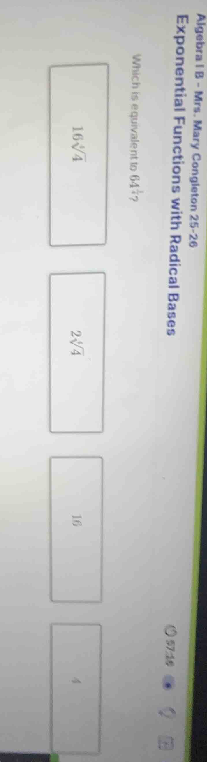 algebra i b - mrs. mary congleton 25 - 26 exponential functions with ra…