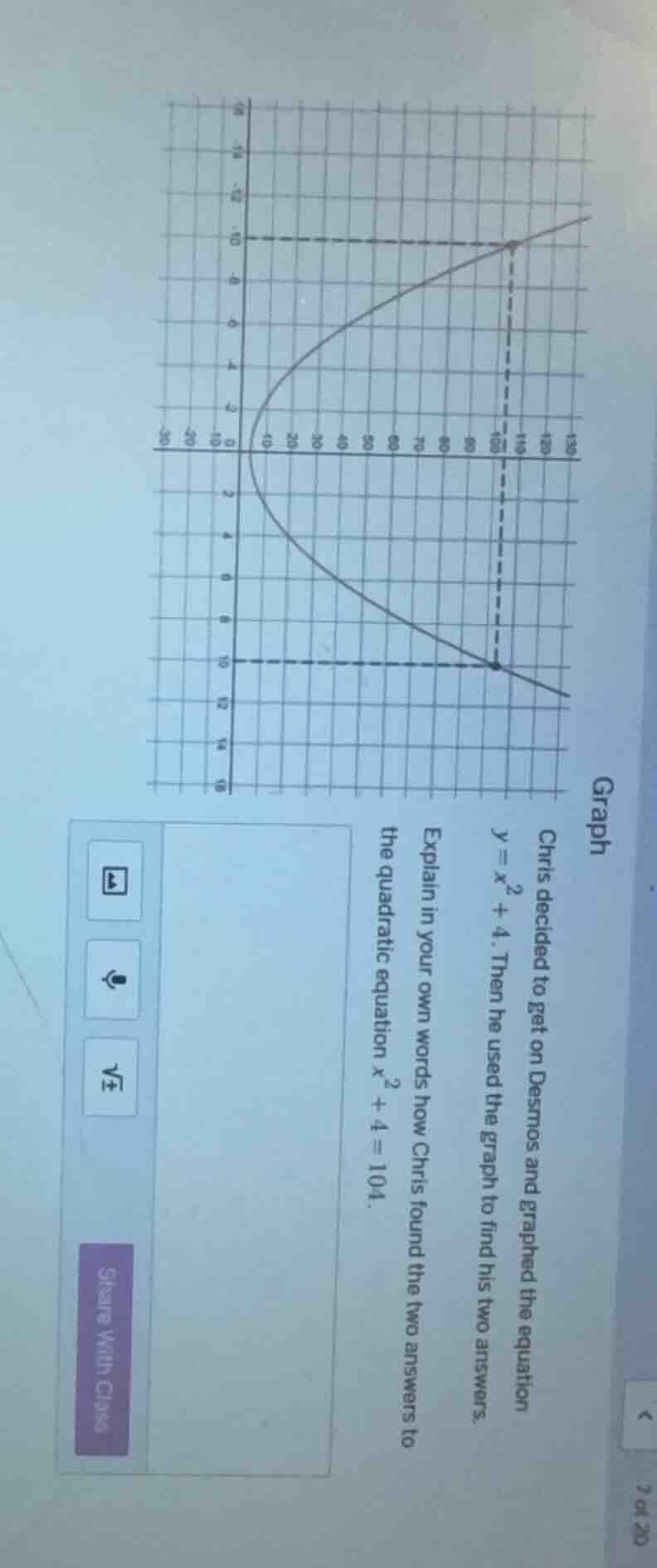 graph chris decided to get on desmos and graphed the equation ( y = x^2…
