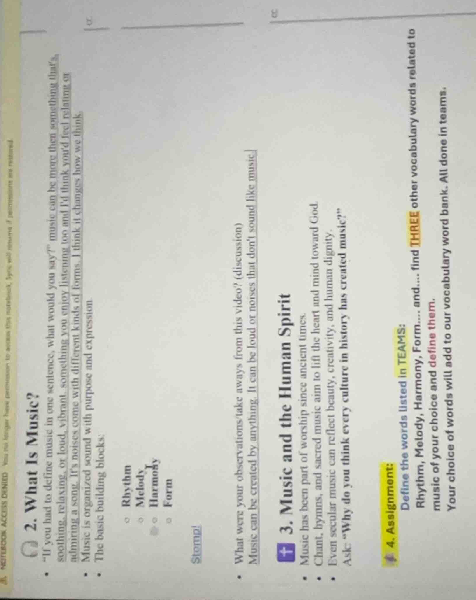 2. what is music? - if you had to define music in one sentence, what wo…