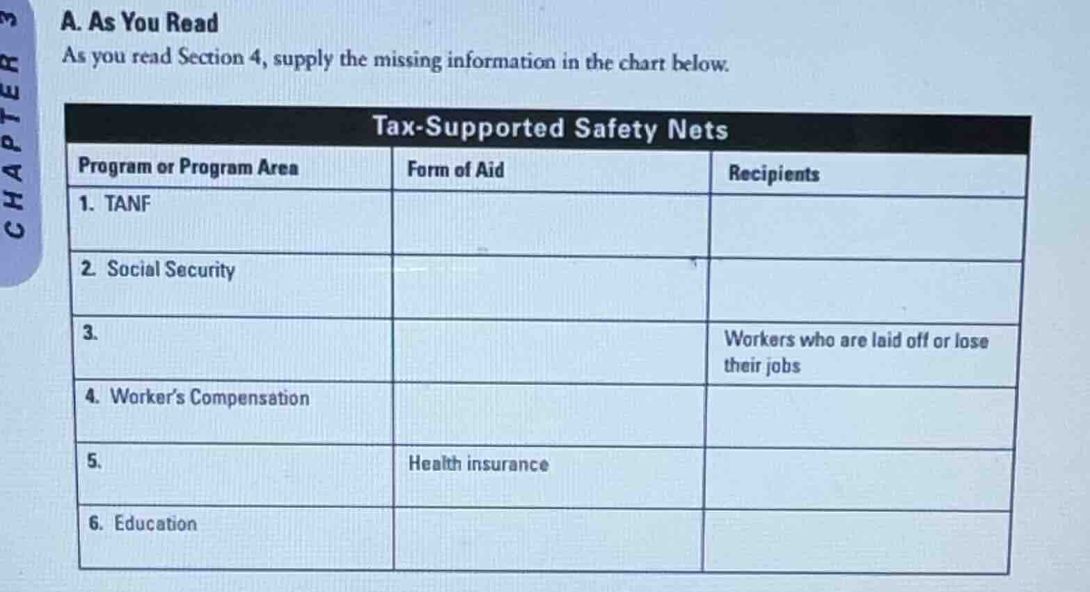 a. as you read as you read section 4, supply the missing information in…