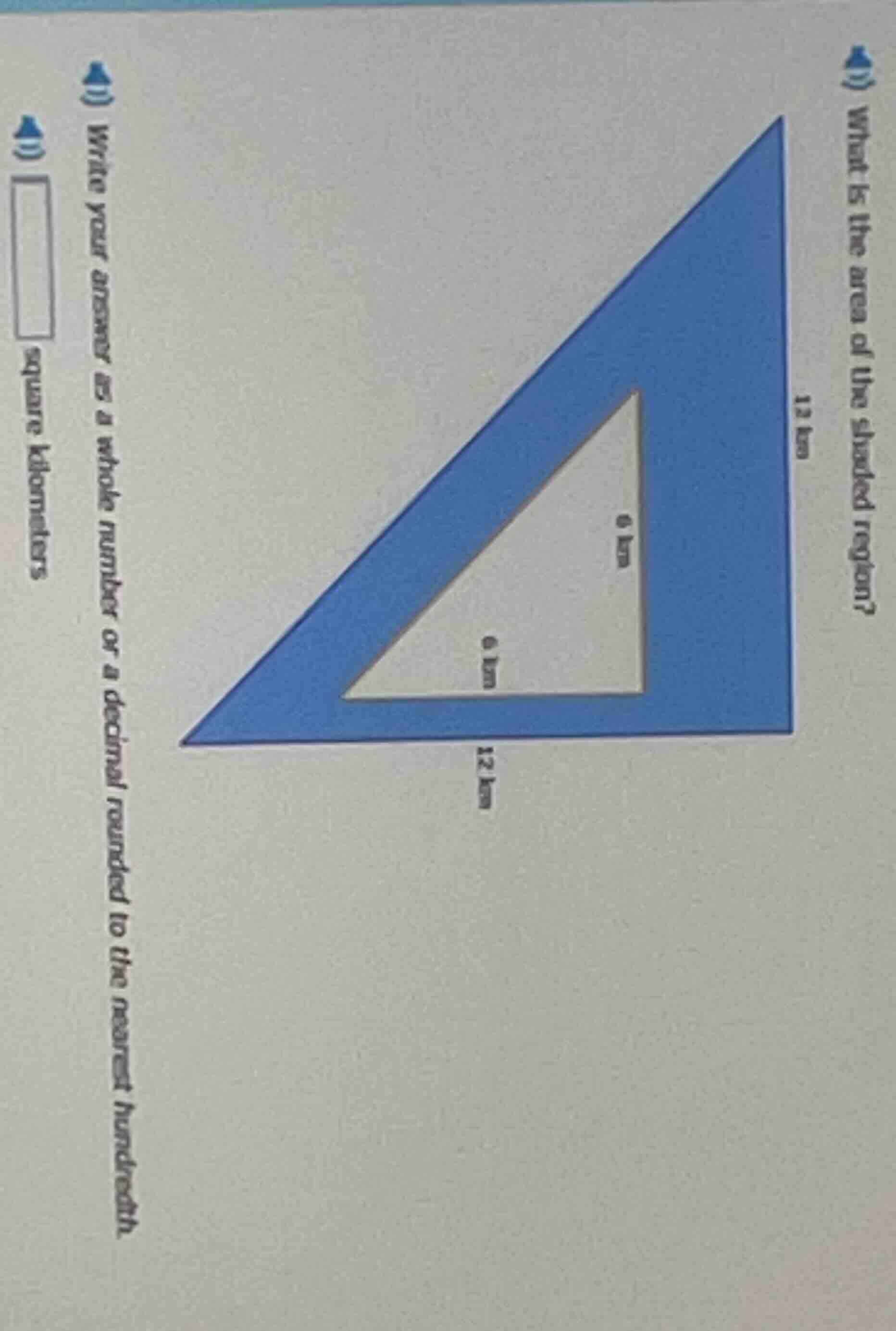 what is the area of the shaded region? write your answer as a whole num…