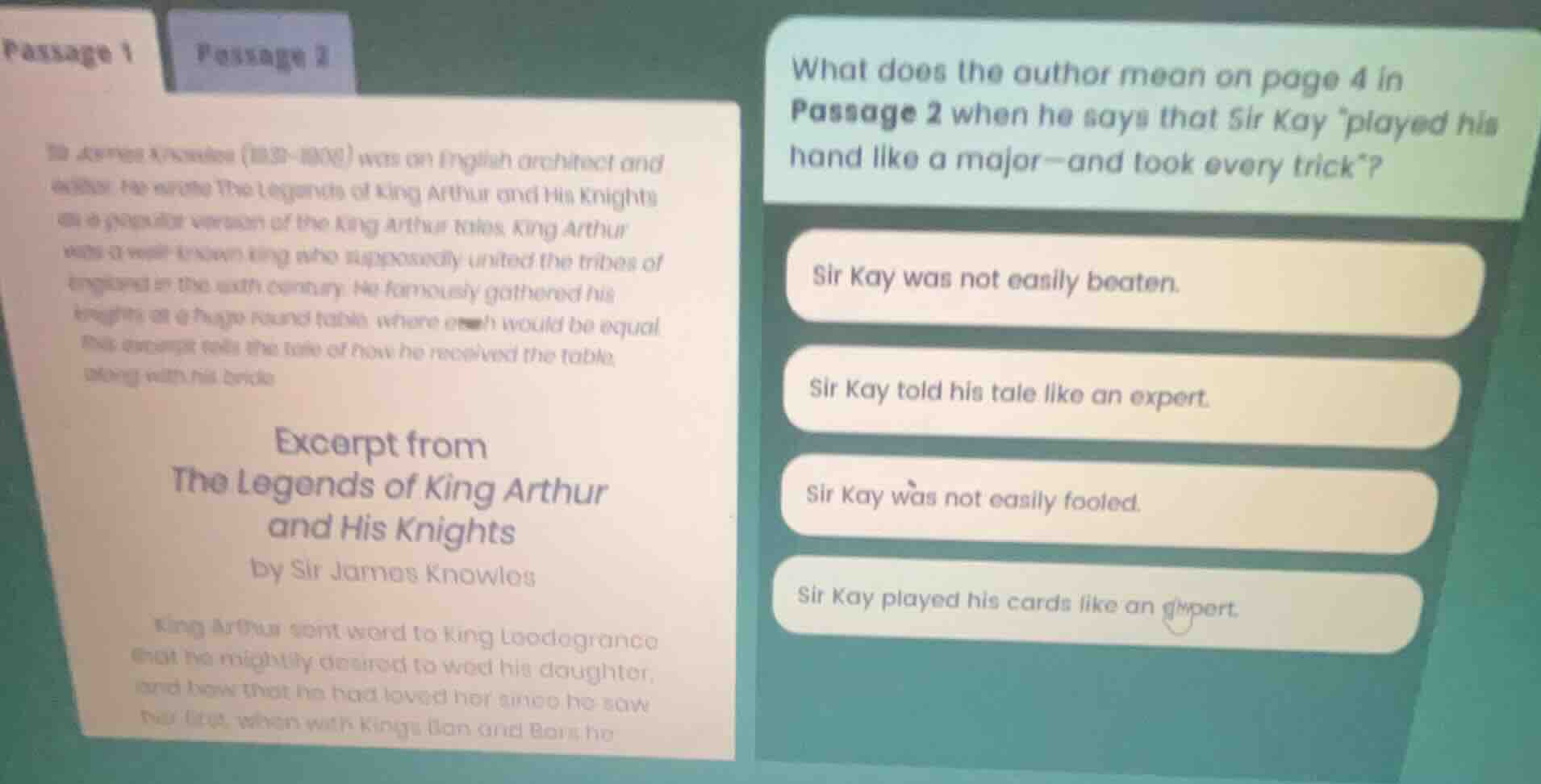 passage 1 passage 2 sir james knowles (1831 - 1908) was an english arch…