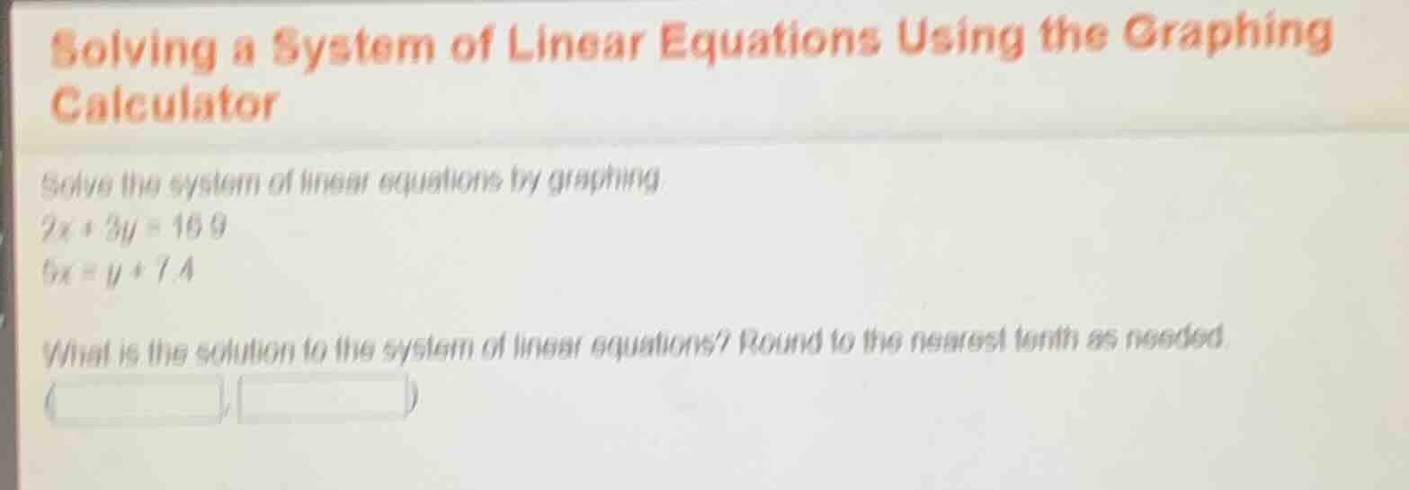 solving a system of linear equations using the graphing calculator solv…