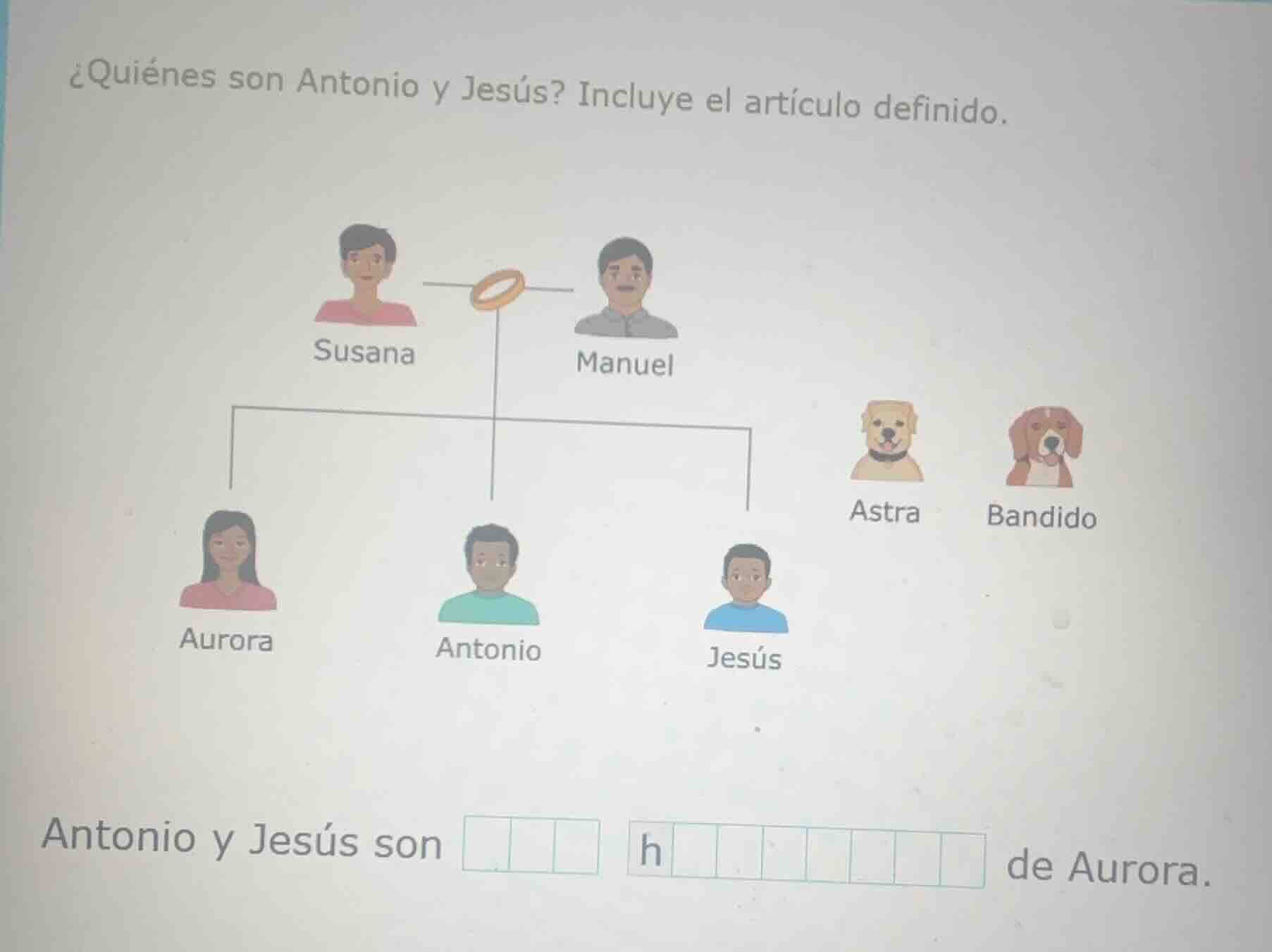 ¿quiénes son antonio y jesús? incluye el artículo definido. susana manu…