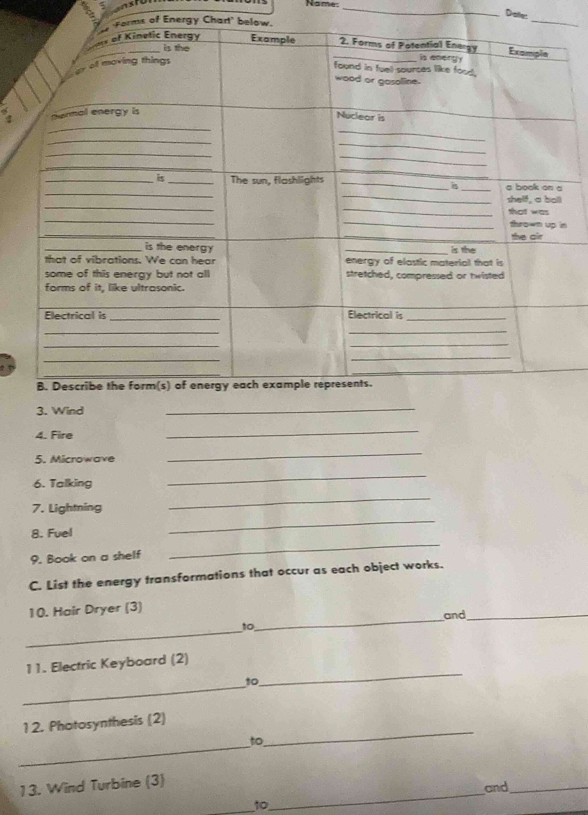 forms of energy chart’ below. 1. forms of kinetic energy ______ is the …