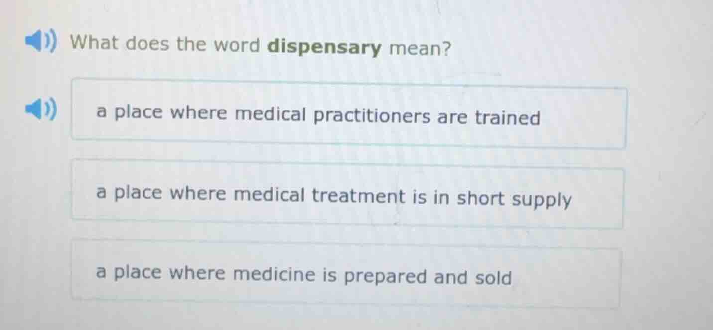 what does the word dispensary mean? a place where medical practitioners…
