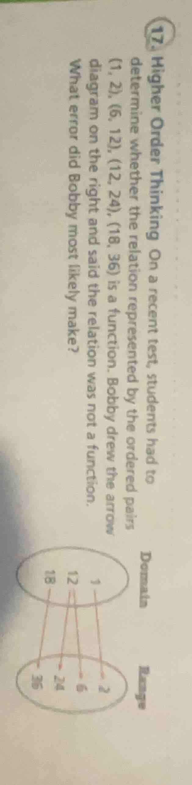 17. higher order thinking on a recent test, students had to determine w…