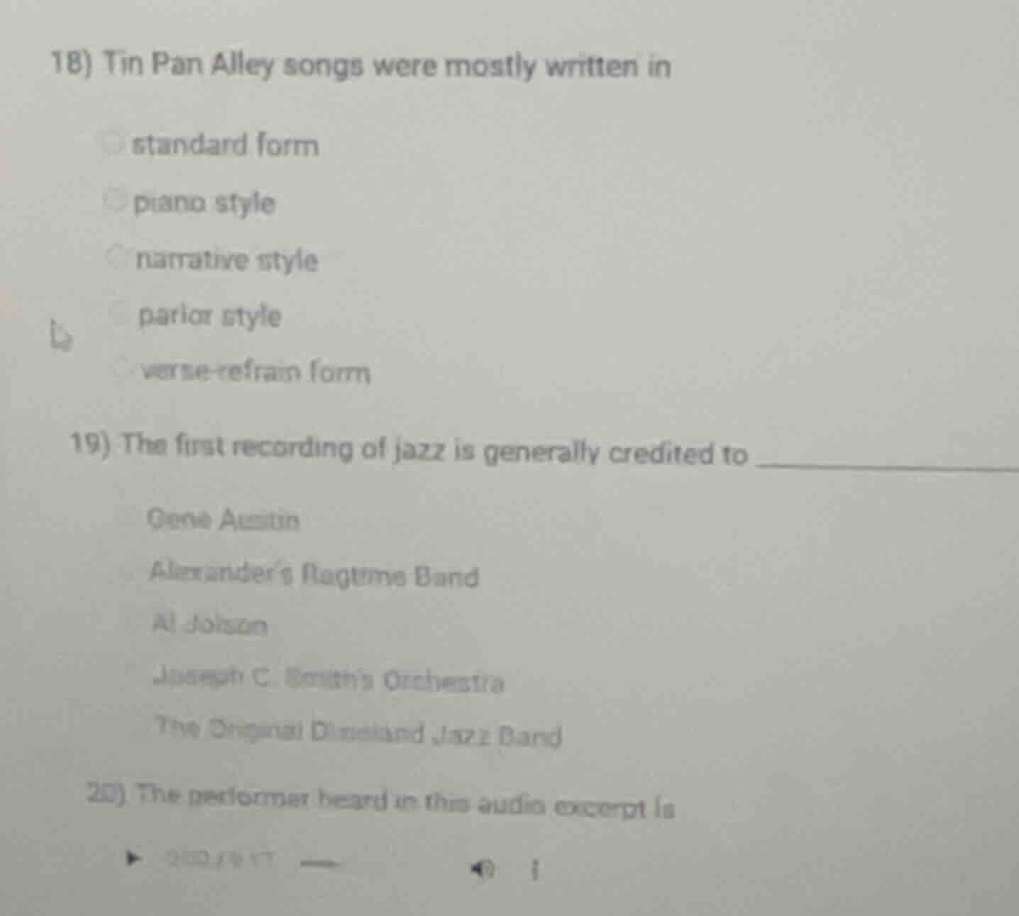 18) tin pan alley songs were mostly written in standard form piano styl…