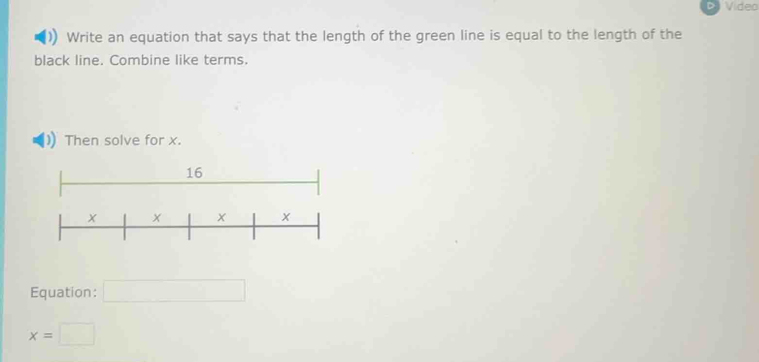 write an equation that says that the length of the green line is equal …