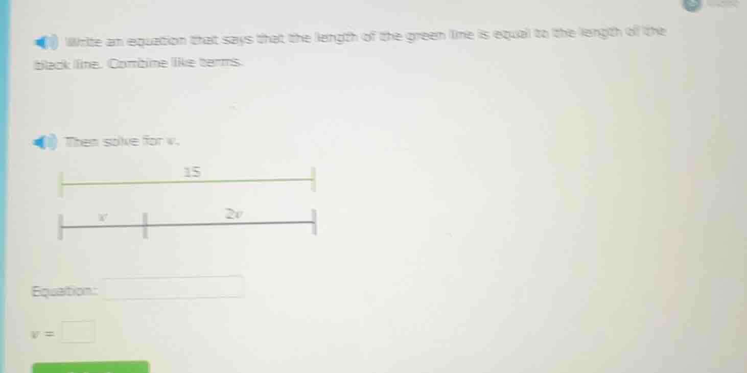 write an equation that says that the length of the green line is equal …