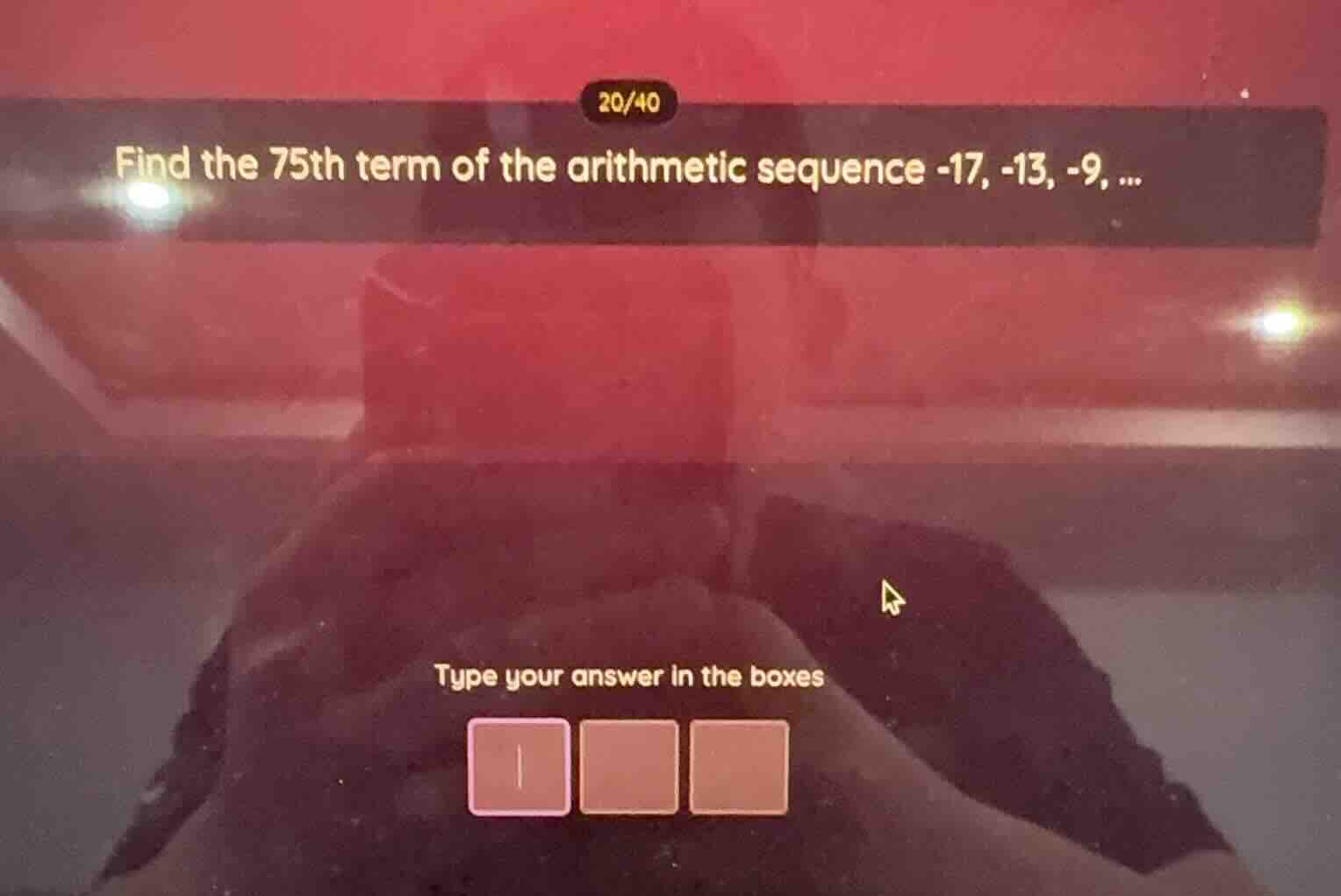 find the 75th term of the arithmetic sequence -17, -13, -9, ... type yo…