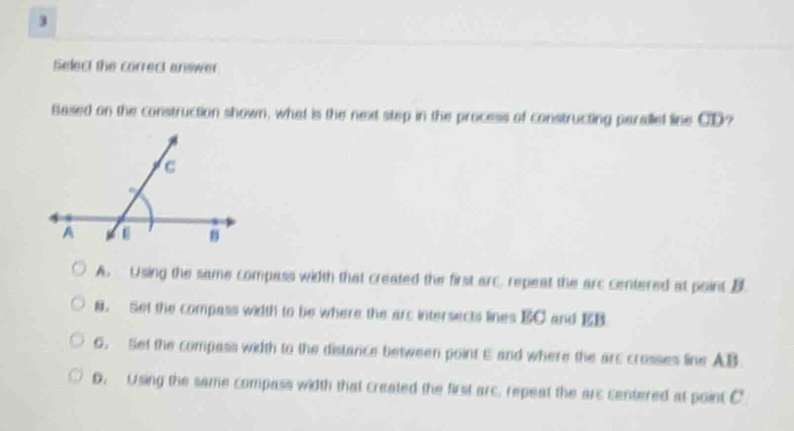 select the correct answer. based on the construction shown, what is the…