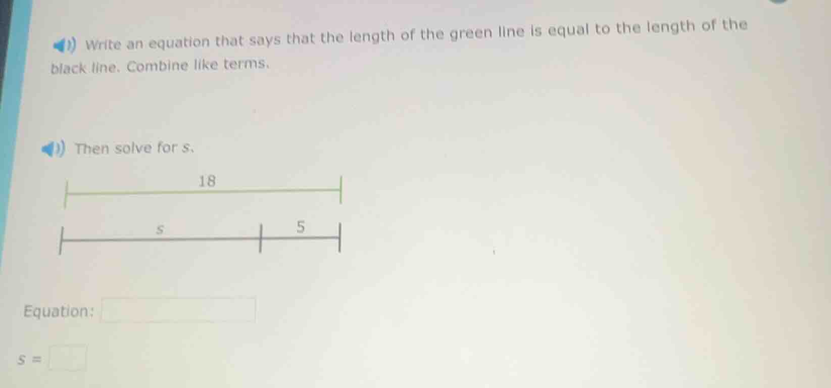 1) write an equation that says that the length of the green line is equ…