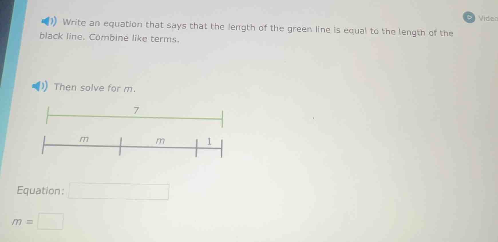 write an equation that says that the length of the green line is equal …