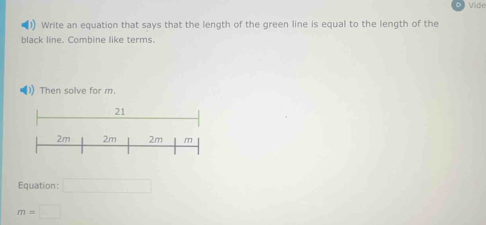 write an equation that says that the length of the green line is equal …
