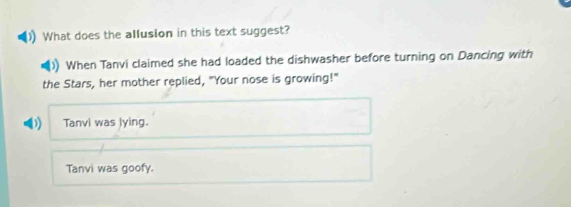 what does the allusion in this text suggest? when tanvi claimed she had…