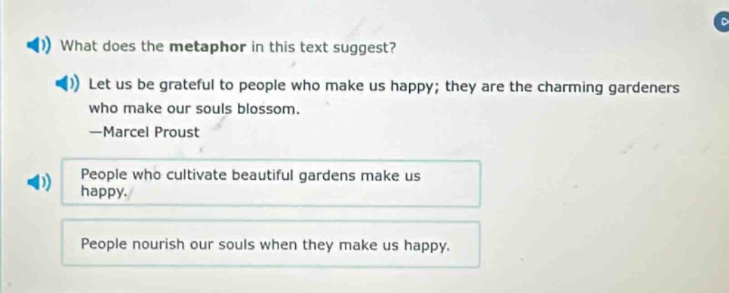 what does the metaphor in this text suggest? let us be grateful to peop…