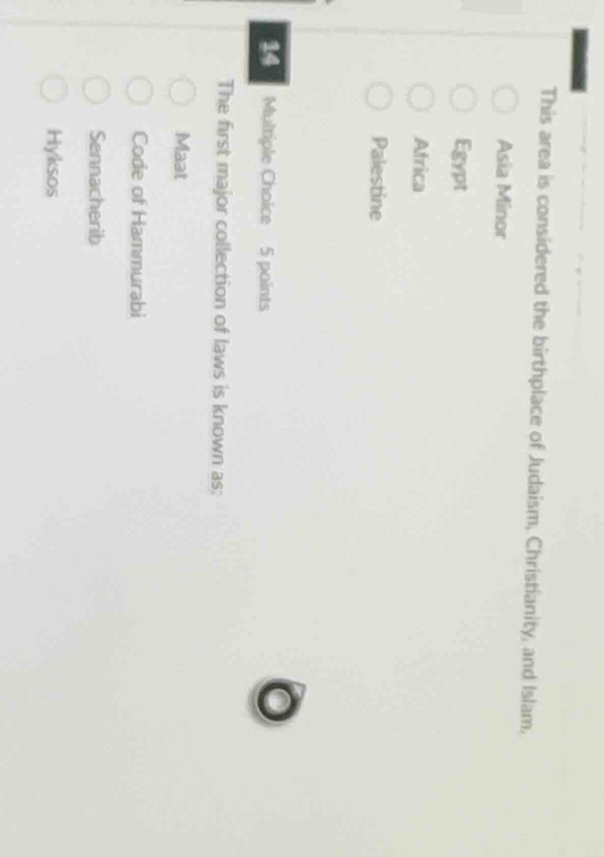 14 multiple choice 5 points the first major collection of laws is known…