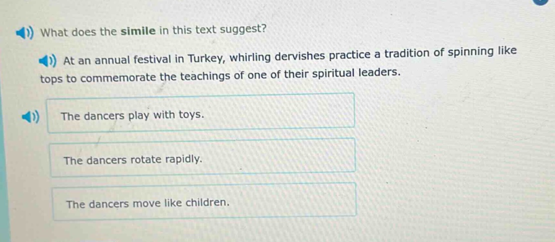 what does the simile in this text suggest? at an annual festival in tur…