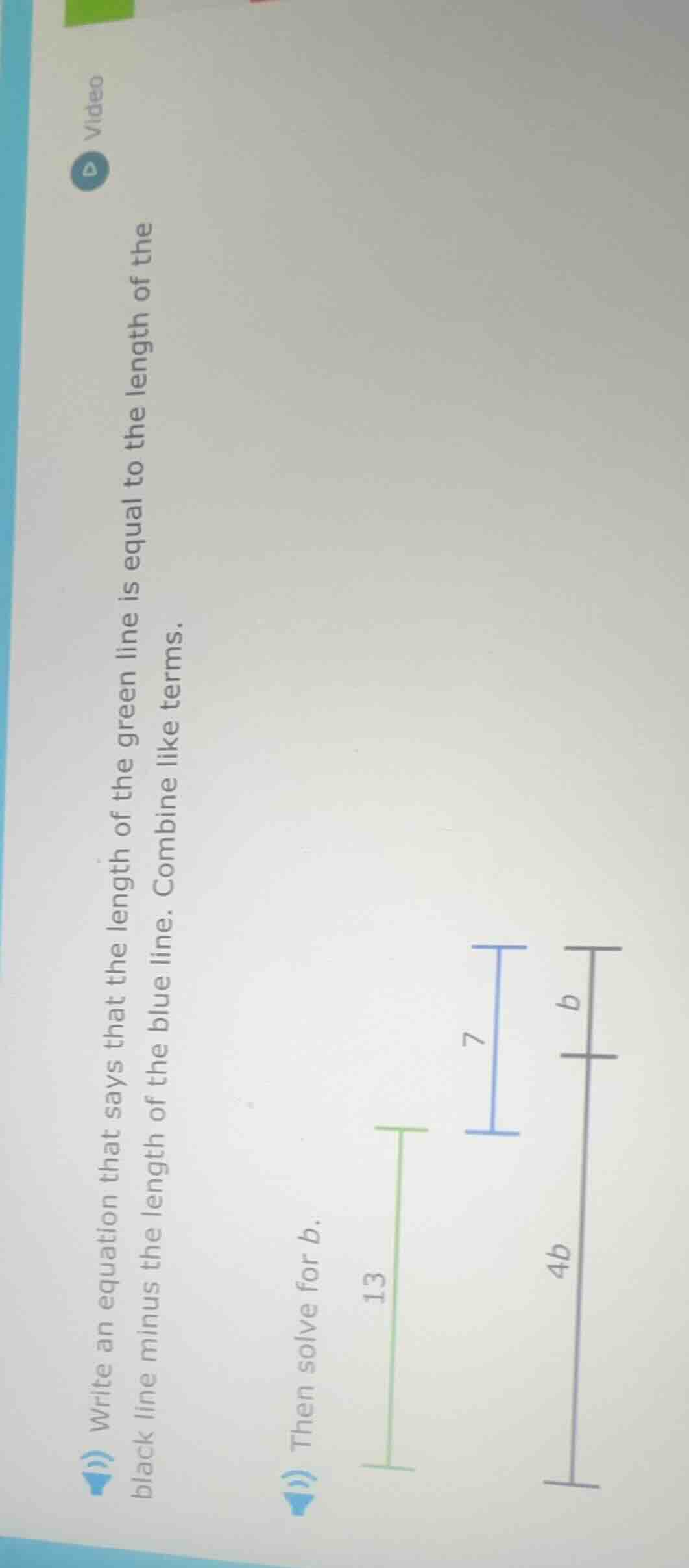 write an equation that says that the length of the green line is equal …
