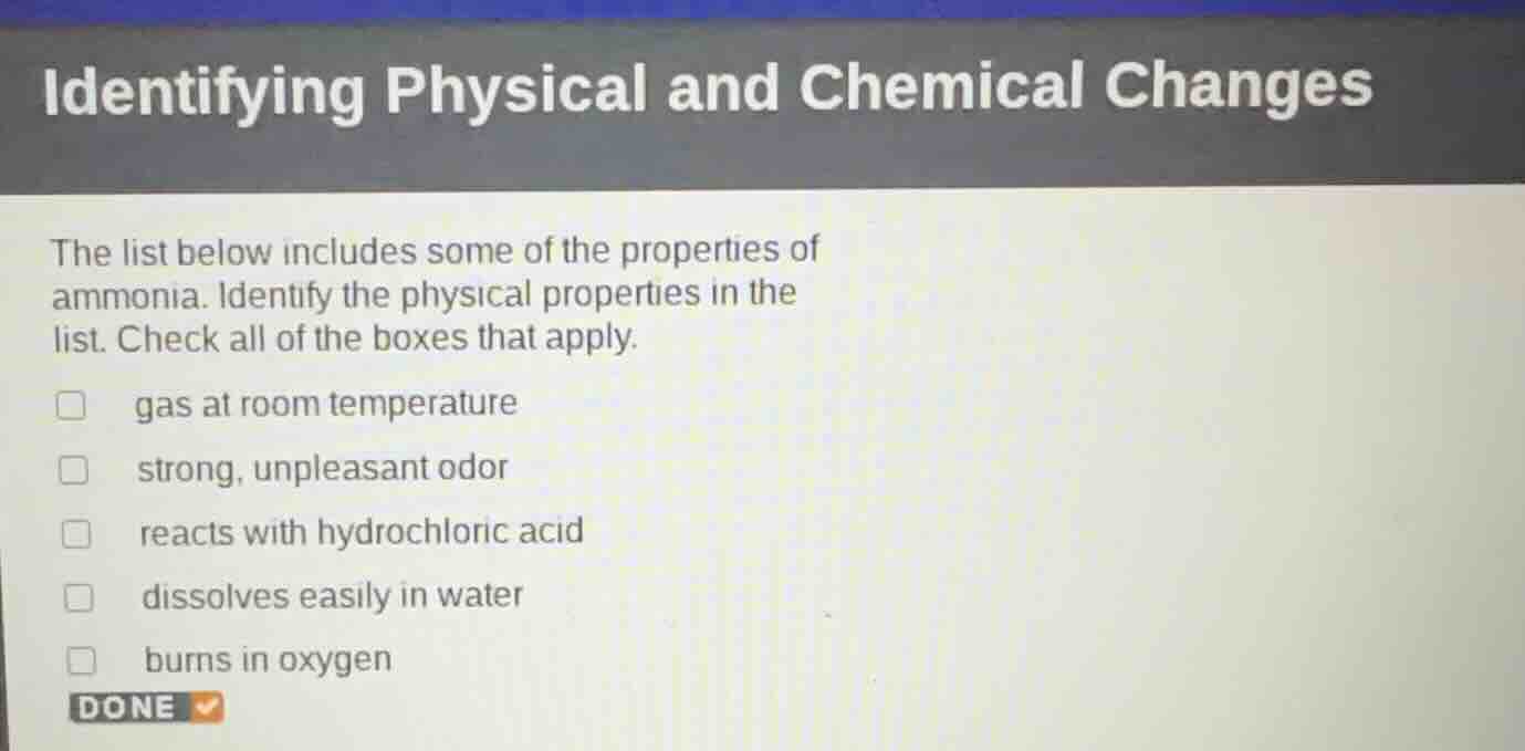 identifying physical and chemical changes the list below includes some …