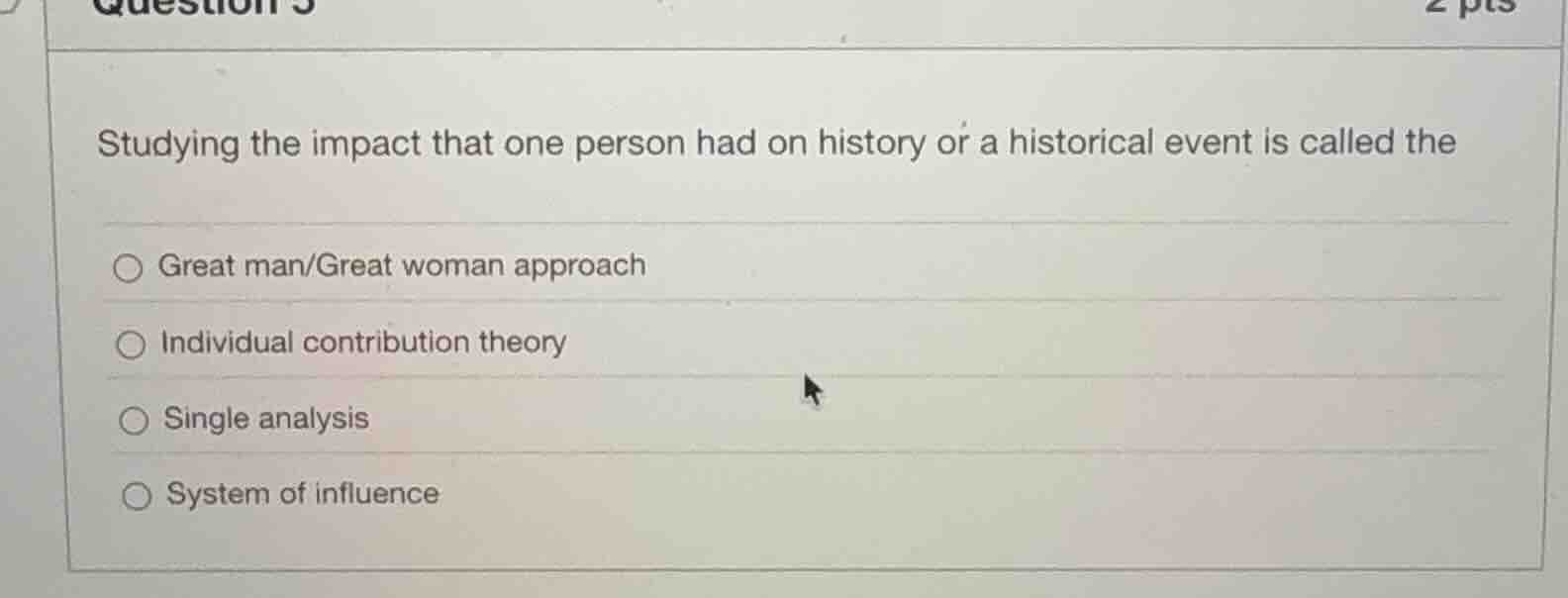 studying the impact that one person had on history or a historical even…