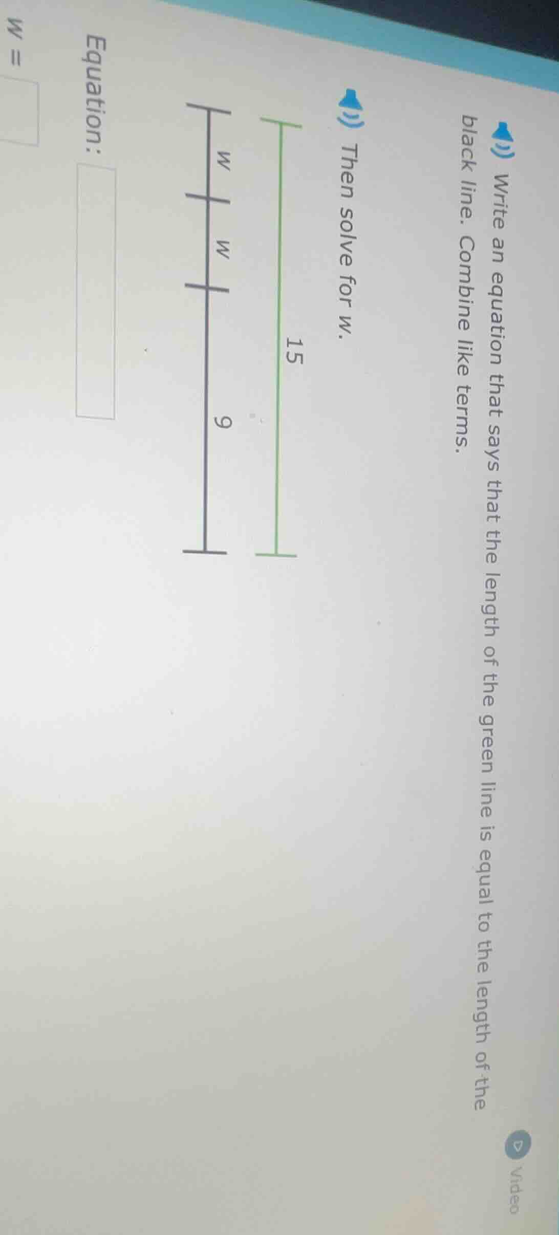 write an equation that says that the length of the green line is equal …