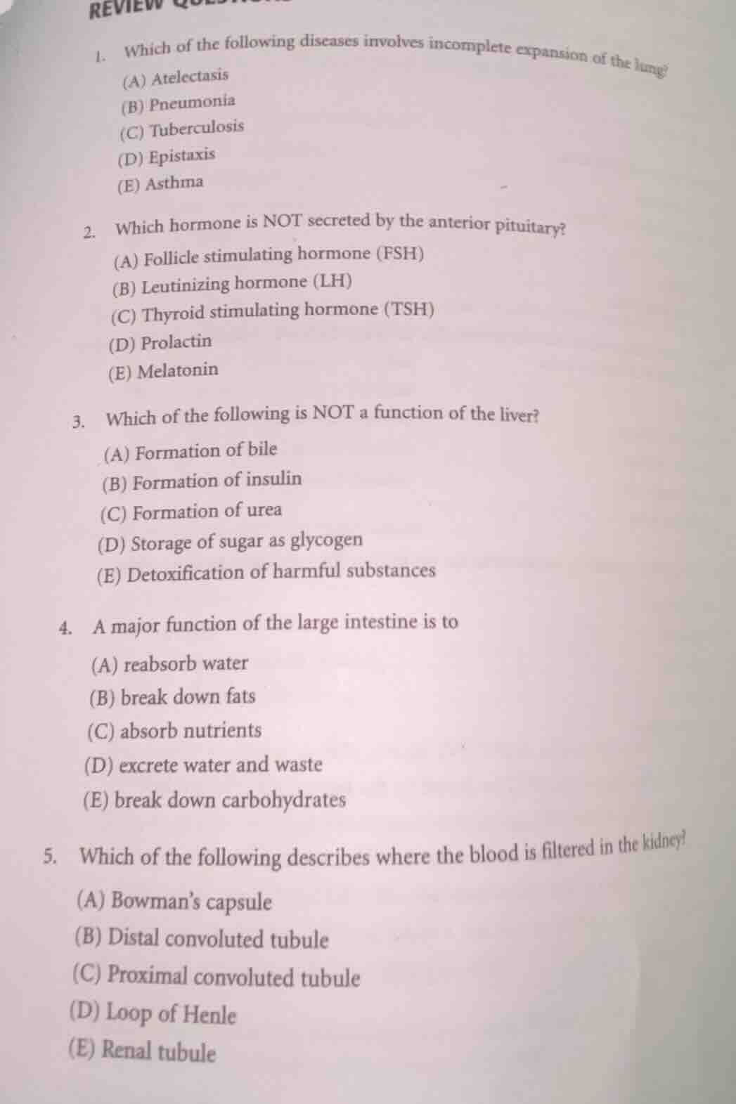 review questions 1. which of the following diseases involves incomplete…