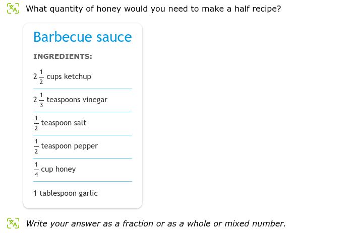 what quantity of honey would you need to make a half recipe? barbecue s…