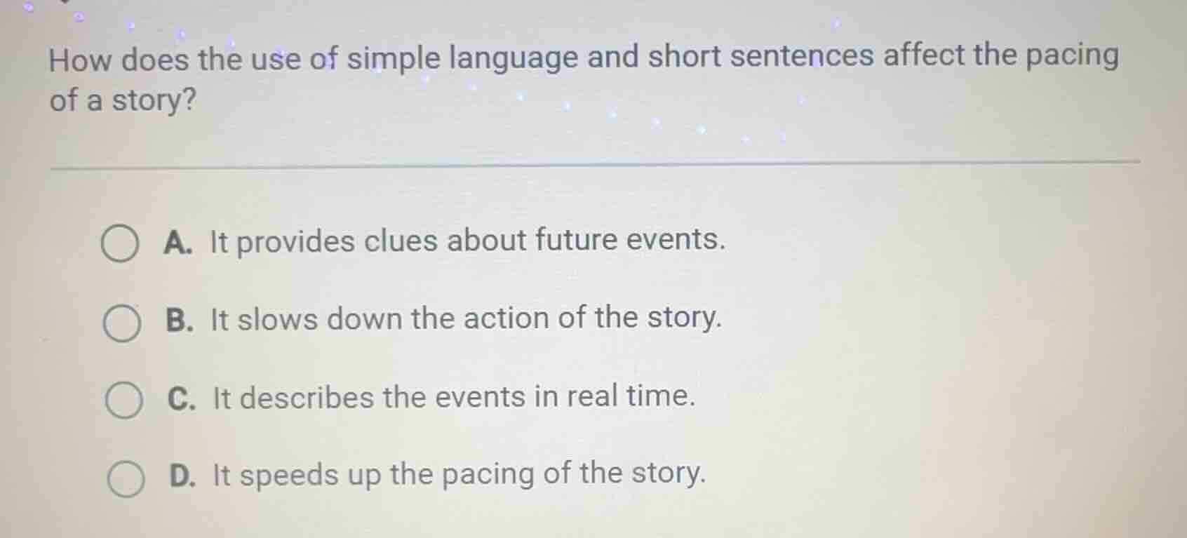 how does the use of simple language and short sentences affect the paci…