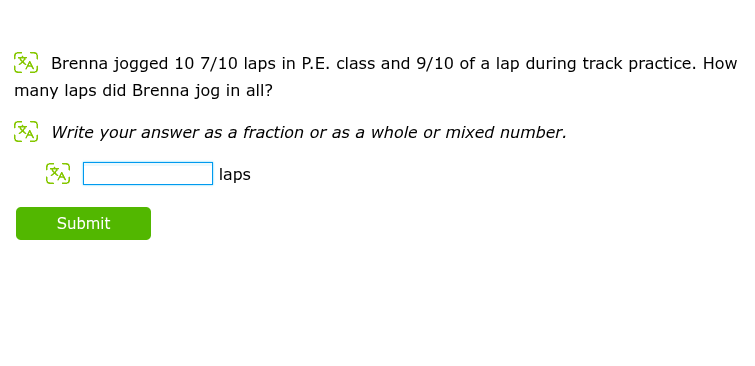 brenna jogged 10 7/10 laps in p.e. class and 9/10 of a lap during track…