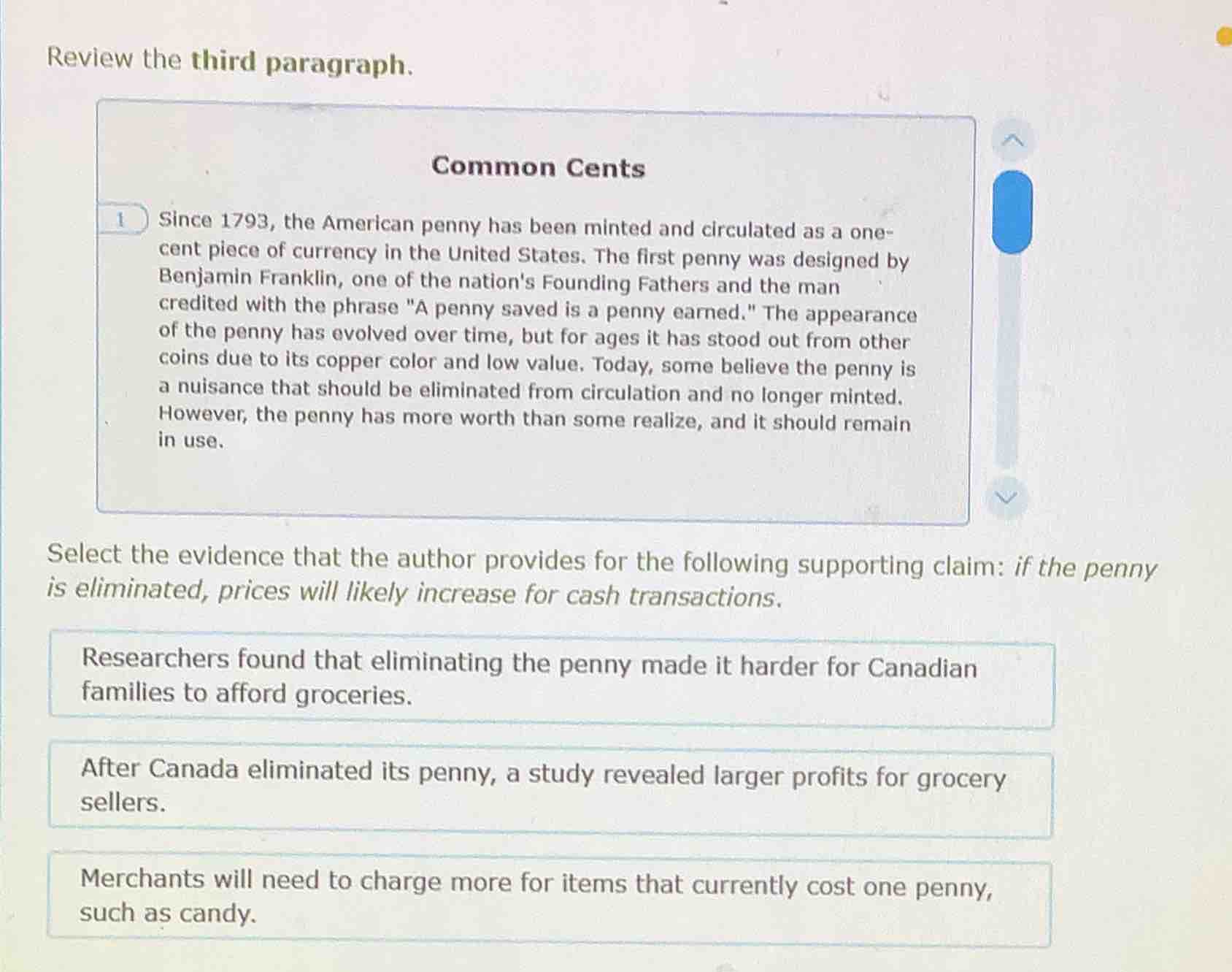review the third paragraph. common cents 1 since 1793, the american pen…