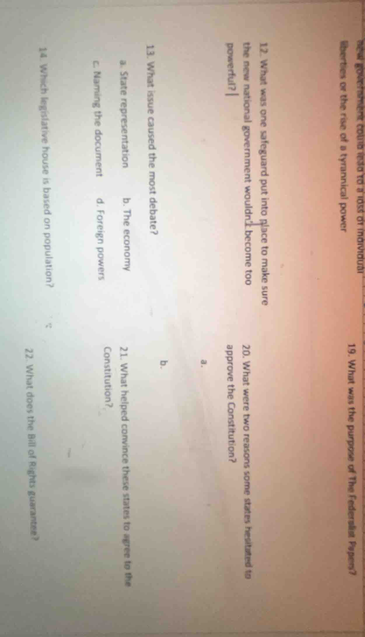 12. what was one safeguard put into place to make sure the new national…