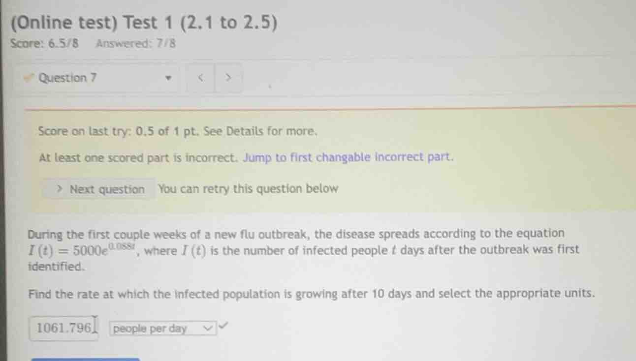 (online test) test 1 (2.1 to 2.5) score: 6.5/8 answered: 7/8 question 7…