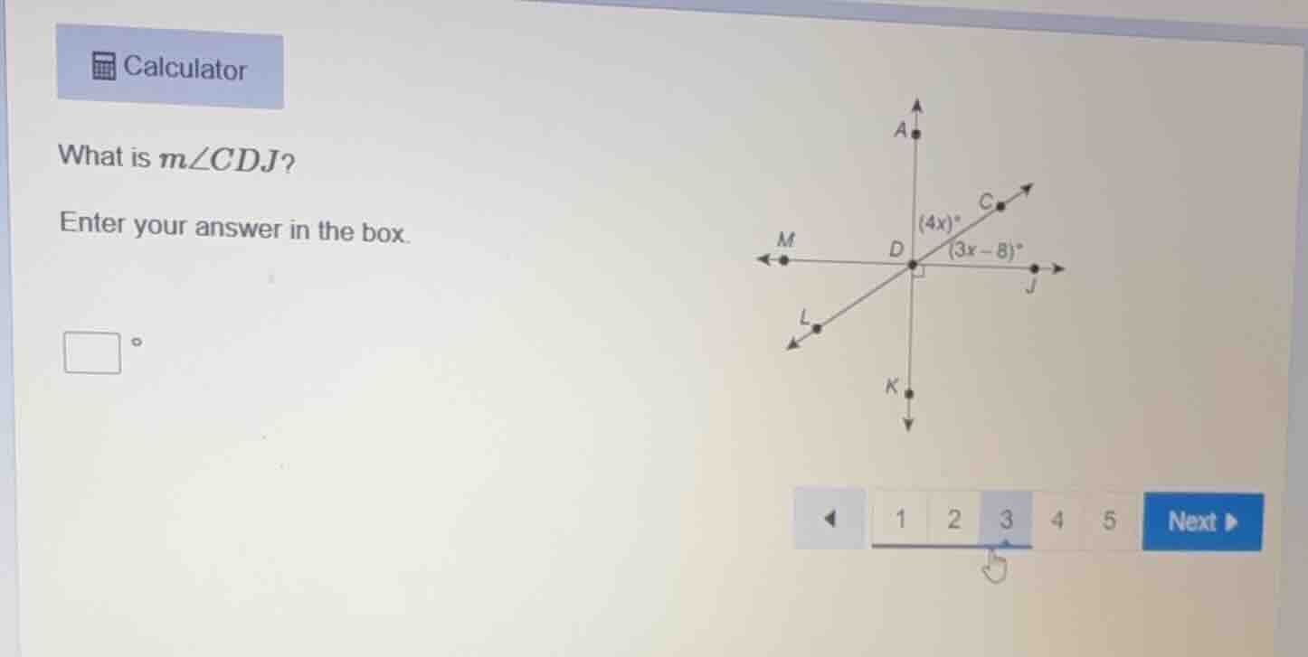 calculator what is ( mangle cdj )? enter your answer in the box. \\(\\s…