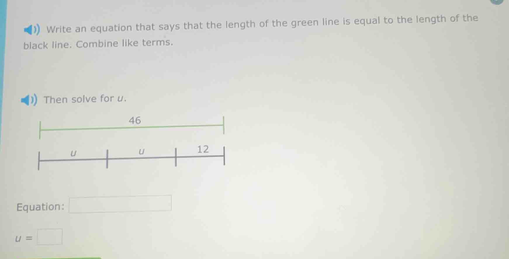 1) write an equation that says that the length of the green line is equ…