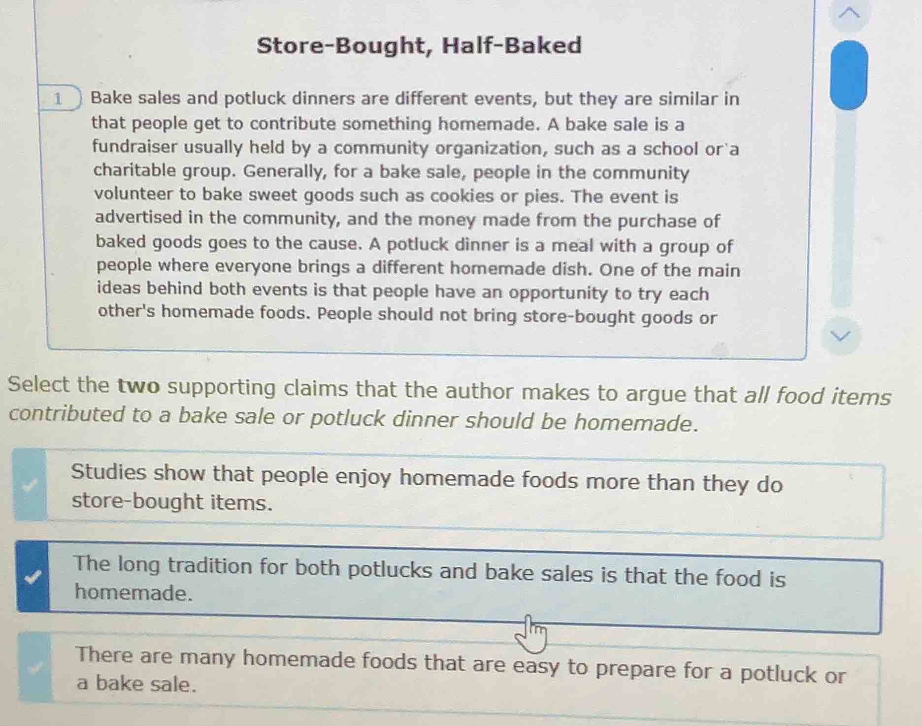 store - bought, half - baked 1 bake sales and potluck dinners are diffe…
