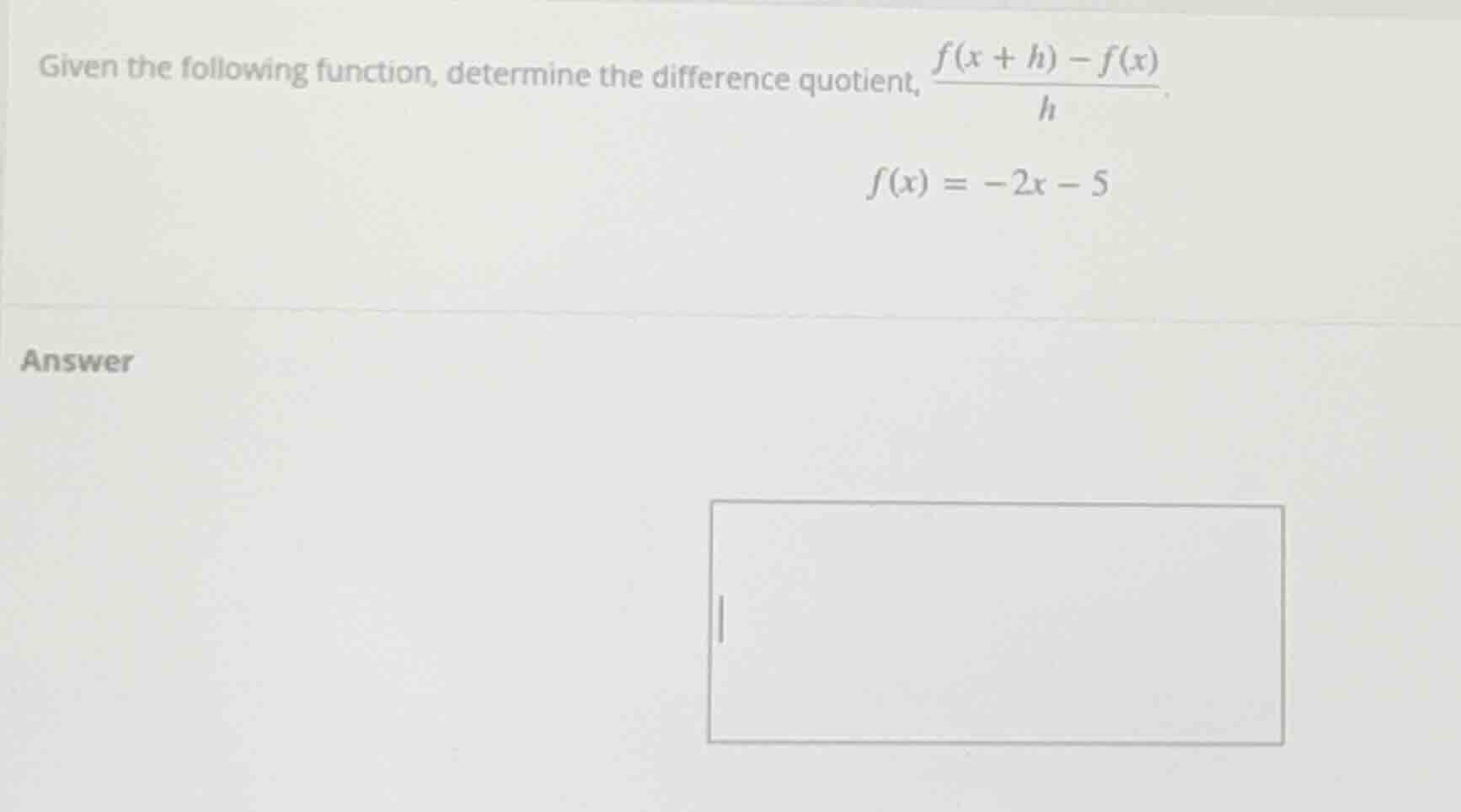 given the following function, determine the difference quotient, \\(\\f…