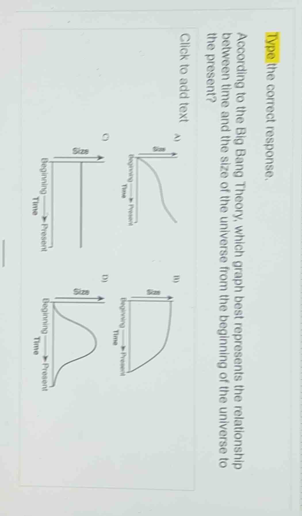 type the correct response. according to the big bang theory, which grap…