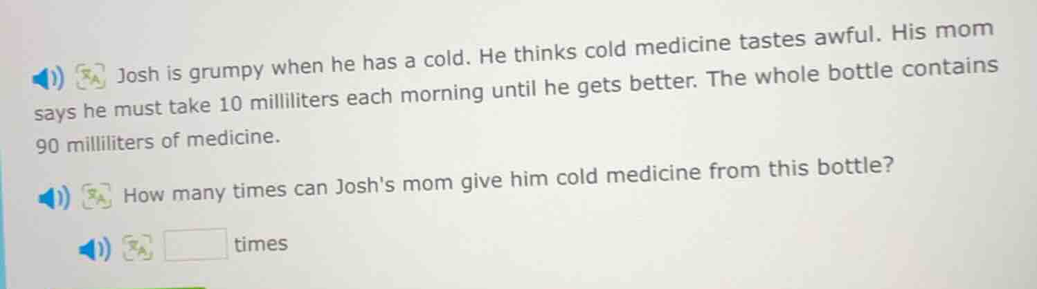 josh is grumpy when he has a cold. he thinks cold medicine tastes awful…