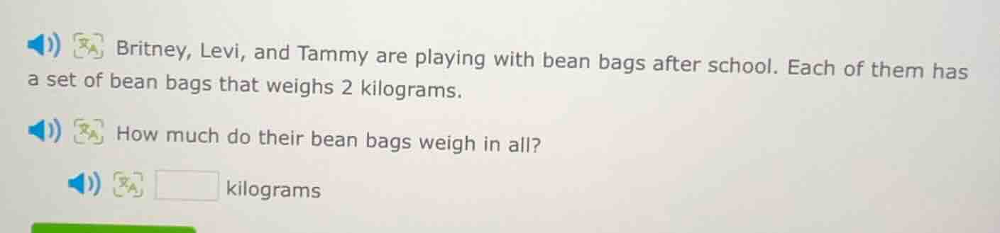 britney, levi, and tammy are playing with bean bags after school. each …