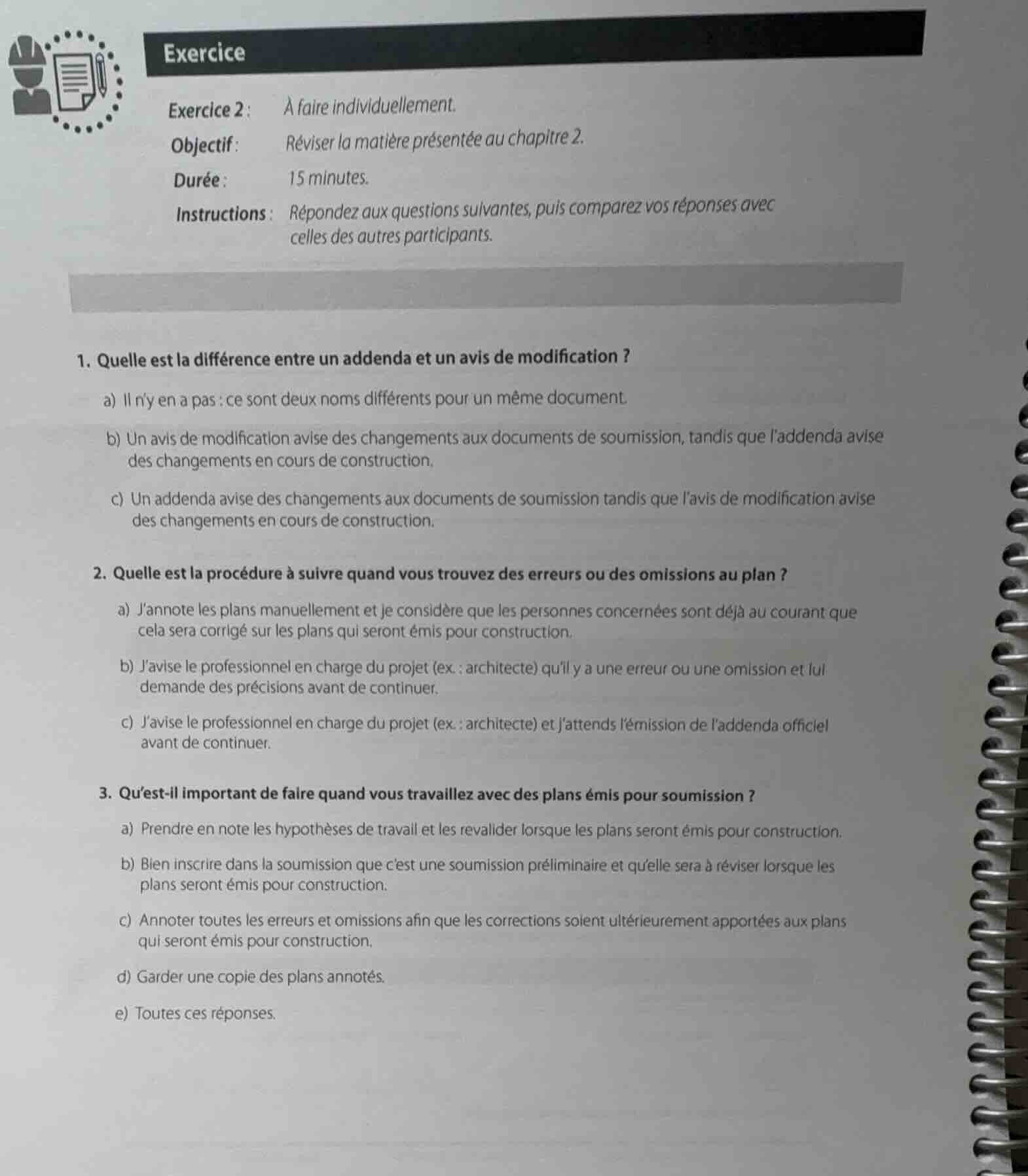 exercice exercice 2 : à faire individuellement. objectif : réviser la m…