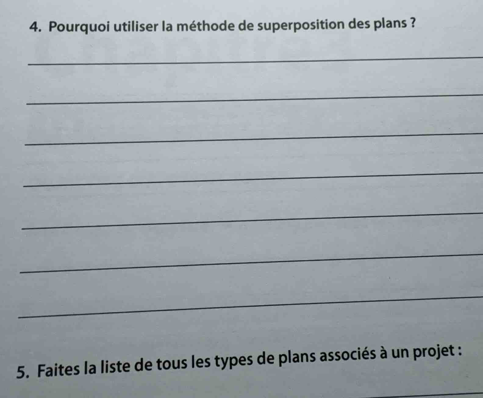 4. pourquoi utiliser la méthode de superposition des plans ? 5. faites …