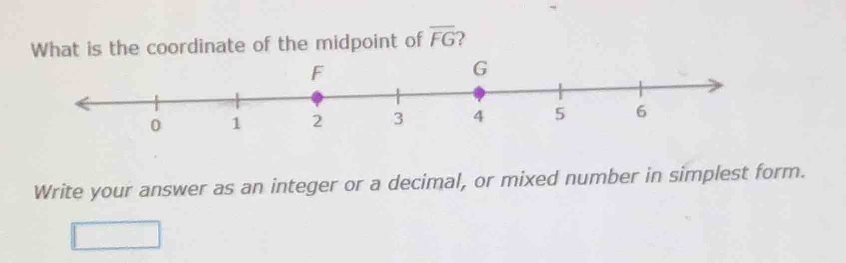 what is the coordinate of the midpoint of (overline{fg})? write your an…