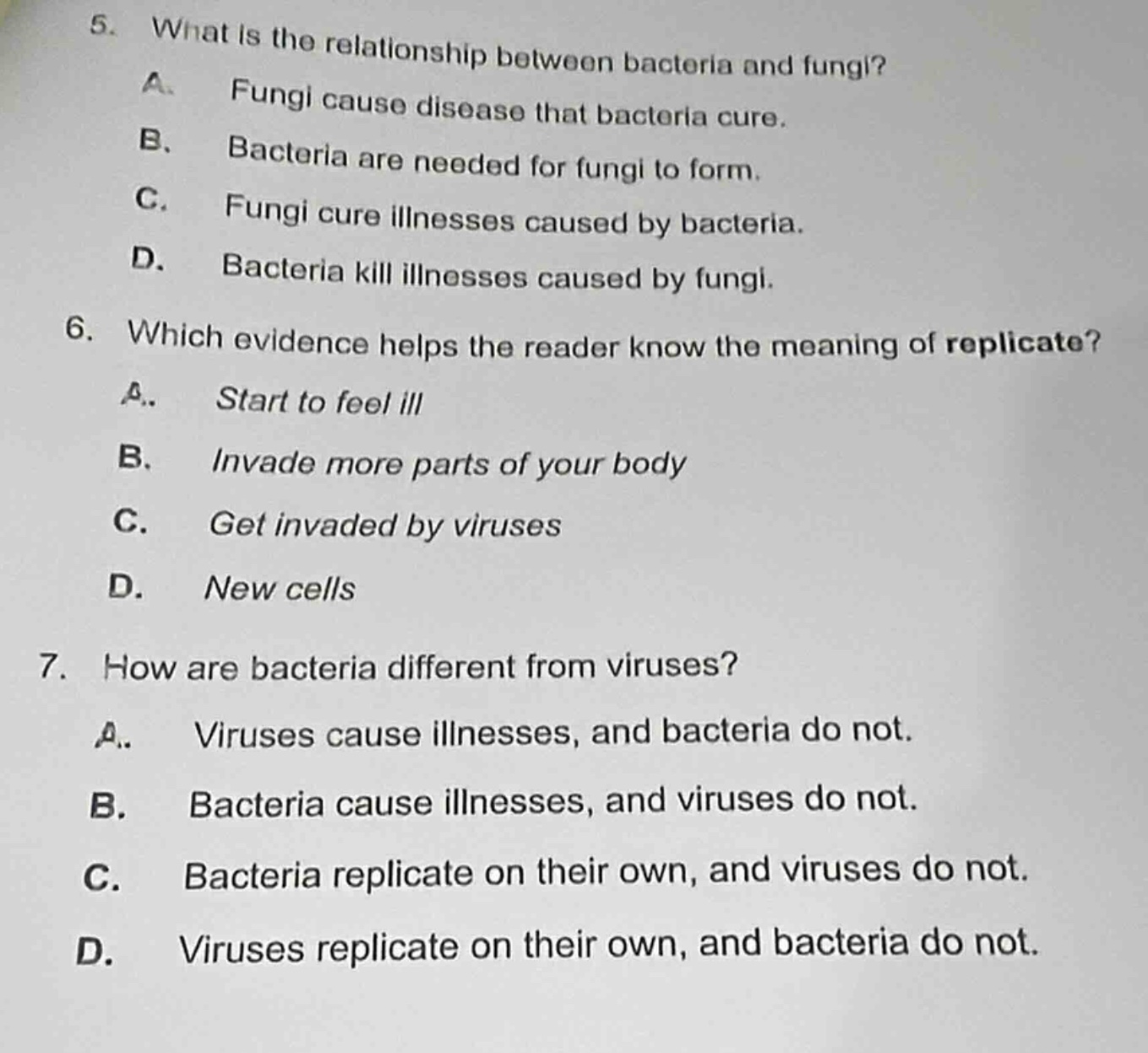 5. what is the relationship between bacteria and fungi? a. fungi cause …